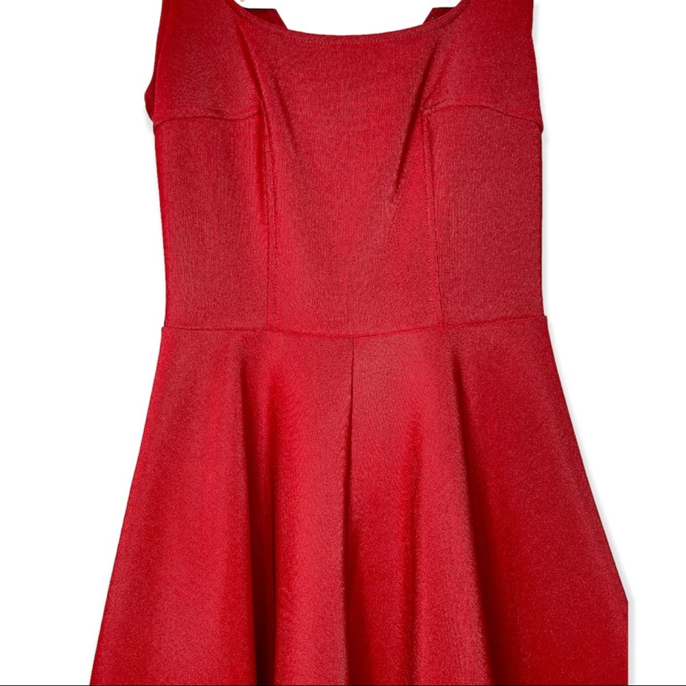 Lulu’s Red Skater Dress with Square Neckline and Scoop Back Size XS - Picture 5 of 13